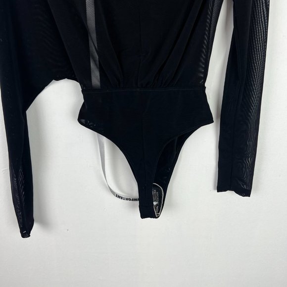 NWT Mistress Rocks Executive Black Mesh Draped Bodysuit Size XS NEW - Picture 9 of 11